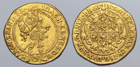 German States, Brandenburg-Ansbach (Margraviate). Joachim Ernst AV Ducat. Fürth mint, 1624. IOACH • ERNES • D • G • MARCH • BRAND • PR •, standing arm...
