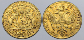 German States, Bremen (Free Imperial City) AV Ducat. In the name of Franz I (Holy Roman Emperor). 1746. Dies by Paul Gödeke of Hamburg. MONETA AUR • L...