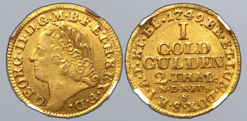 German States, Brunswick-Lüneburg-Calenberg-Hannover. George II AV Goldgulden. 1...