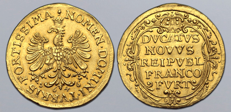 German States, Frankfurt (Free Imperial City) AV Ducat. 1646. § NOMEN • DOMINI •...