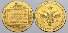 German States, Hamburg (Free Hanseatic City). Franz II AV 2 Ducat. 1803. MON • AVR • HAMBVRGENSIS • AD LEGEM IMPERII • in five lines within ornate rec...