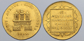 German States, Hamburg (Free Hanseatic City) AV Ducat. Minted under French Occupation, 1810. Hans Schierven Knoph, mintmaster. NVMVS • AVREVS • HAMBUR...