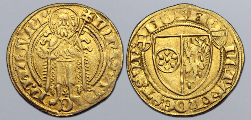 German States, Mayence (Mainz, Archdiocese). Johann II von Nassau AV Goldgulden....