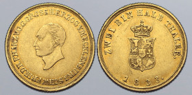 German States, Mecklenburg-Schwerin (Grand Duchy). Friedrich Franz I AV 2 ½Taler. Schwerin mint, 1833. FRIEDR. FRANZ. V. G. G. GROSSHERZOG. V. MECKLEN...