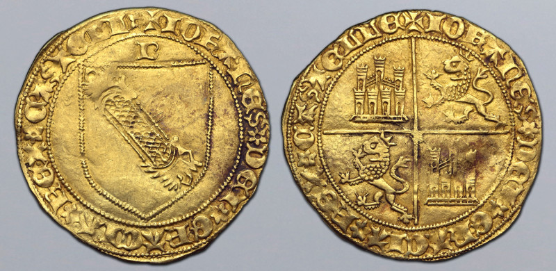 Spanish States, Castile and Leon (Kingdom). Juan II AV Dobla. Burgos mint, 1430-...