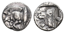 MYSIA, Kyzikos. (450-400 BC). AR Hemiobol. 0.5g 10.8m