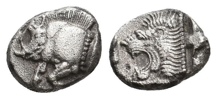 MYSIA, Kyzikos. (450-400 BC). AR Diobol. 1.26g 10.3m