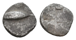 MYSIA, Kyzikos. (Circa 520-480 BC). AR Hemiobol. 0.6g 9.5m