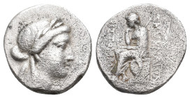 IONIA, Smyrna. (115-105 BC.) Aristomachos magistrate. AR Drachm. 3.79g 17.5m