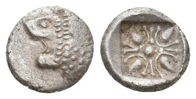 IONIA, Miletos. (Late 6th-early 5th centuries BC). AR Obol or Hemihekte. 0.82g 9.5m