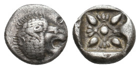 IONIA, Miletos. (Late 6th-early 5th centuries BC). AR Obol or Hemihekte. 1.09g 9.5m
