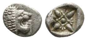 IONIA, Miletos. (Late 6th-early 5th centuries BC). AR Obol or Hemihekte. 1.04g 9.4m