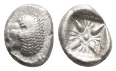 IONIA, Miletos. (Late 6th-early 5th centuries BC). AR Obol or Hemihekte. 1.09g 9.8m