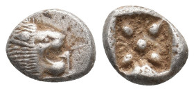 IONIA, Miletos. (Late 6th-early 5th centuries BC). AR Obol or Hemihekte. 1.14g 10.3m