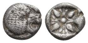 IONIA, Miletos. (Late 6th-early 5th centuries BC). AR Obol or Hemihekte. 1.1g 9.1m