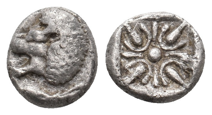 IONIA, Miletos. (Late 6th-early 5th centuries BC). AR Obol or Hemihekte. 1.09g 9...