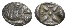IONIA, Miletos. (Late 6th-early 5th centuries BC). AR Obol or Hemihekte. 1.05g 10.2m