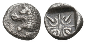 IONIA, Miletos. (Late 6th-early 5th centuries BC). AR Obol or Hemihekte. 1.06g 9.6m