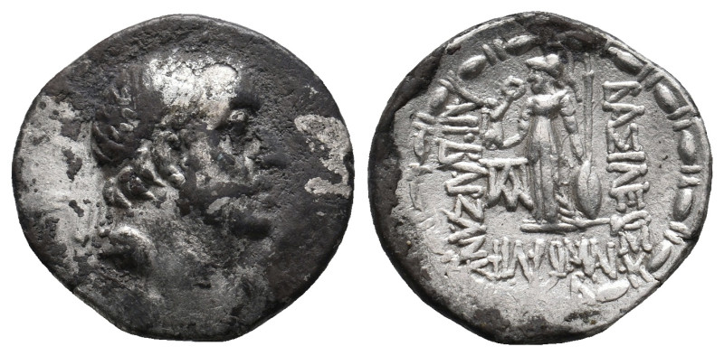 KINGS OF CAPPADOCIA. Ariobarzanes I Philoromaios (Circa 95-63 BC). AR Drachm. Eu...