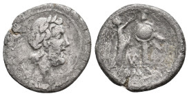 Anonymous. Victoriatus (211-208 BC). Uncertain mint. AR 3.08g 10.9m