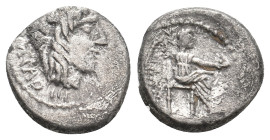 M. Porcius Cato (47-46 BC) AR Quinarius. 2.7g 18.2m
