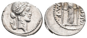 P. Clodius M.f. Turrinus (42 BC) AR Denarius. 4.01g 19m