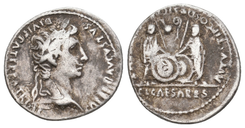 Augustus (27 BC-14 AD) AR Denarius. Lugdunum. 3.71g 20.3m