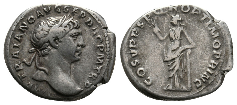 Trajan (98-117 AD) AR Denarius. 3.47g 19.9m