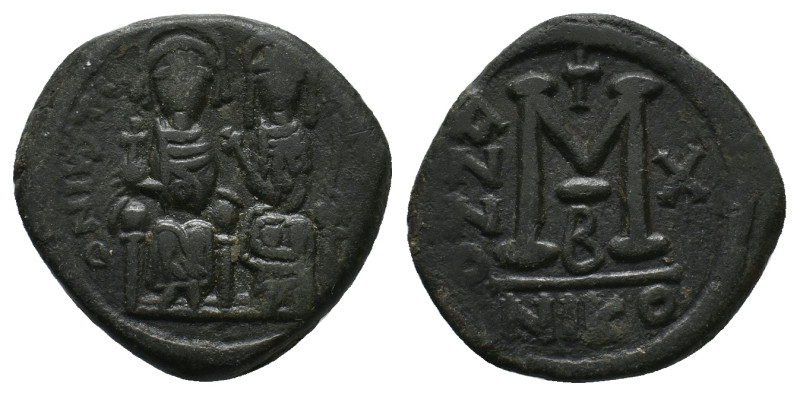 Justin II with Sophia (565-578 AD) AE Follis. Nicomedia. 12.93g 27.6m