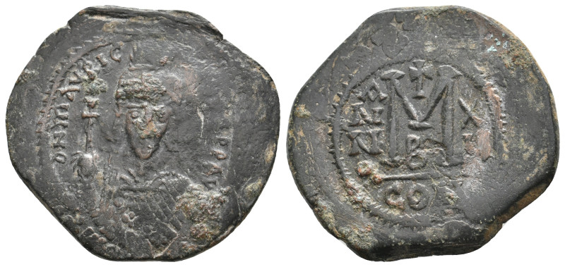 Mauricius Tiberius (582-602 AD) AE Follis. Constantinople. 11.06g 32.6m