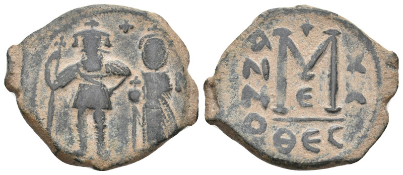 Heraclius and Heraclius Constantine (610-641 AD) Thessalonica. AE.
Obv. Heracli...