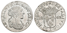 ITALY, Violante Doria Lomellini (1654-1671 AD) AR. Dated 1665 2.45g 20.5m