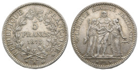 FRANCE, Third Republic (1870-1940 AD) 5 Francs. Dated 1873. 25.04g 37.3m