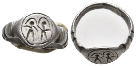 ANCIENT BYZANTINE SILVER RING (CIRCA 11TH-14TH AD) 4g