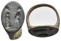 ANCIENT BYZANTINE BRONZE RING (CIRCA 11TH-14TH AD) 4.59g