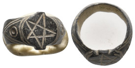 ANCIENT BYZANTINE BRONZE RING (CIRCA 11TH-14TH AD) 3.55g