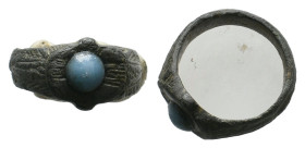 ANCIENT BYZANTINE BRONZE RING (CIRCA 11TH-14TH AD) 6.04g