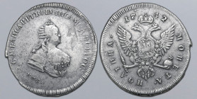 Russia, Empire. Elizabeth AR Poltina (50 Kopeck). Red mint, 1742. Б • М • ЕЛИСАВЕТЪ • I • IМП : I САМОД : ВСЕРОС :, crowned and draped bust to right; ...