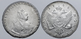 Russia, Empire. Elizabeth AR Rouble. Red mint, 1744. Б • М • ЕЛИСАВЕТЪ • I • IМП : I САМОД : ВСЕРОС :, crowned and draped bust to right; M•M•Д below /...