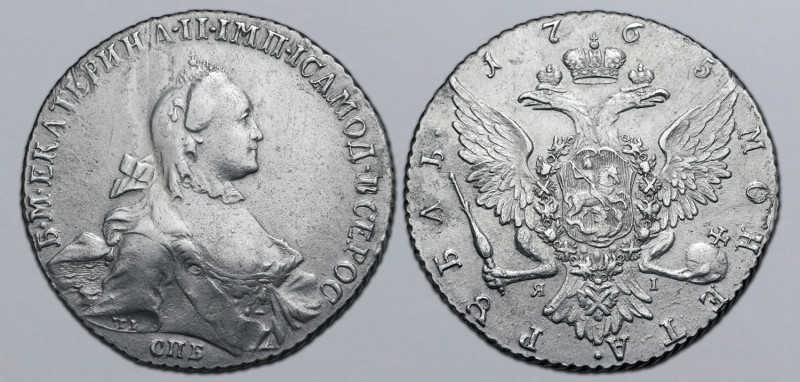 Russia, Empire. Catherine II AR Rouble. St. Petersburg mint, 1765. Б • М • ЕКАТЕ...