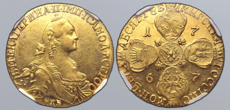 Russia, Empire. Catherine II AV 10 Rouble. St. Petersburg mint, 1767. Б • М • ЕК...