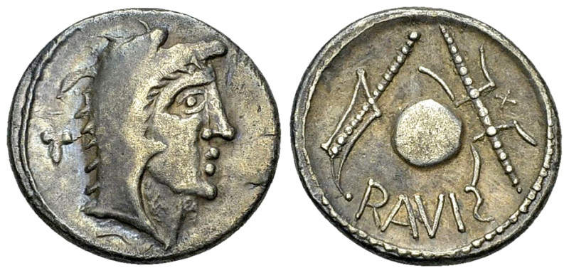 Eravisci AR Denarius, after 59 BC 

Eastern Europe, Imitations of Roman Republ...
