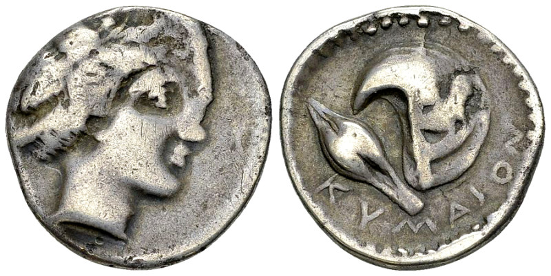 Cumae AR Nomos, c. 420-385 BC 

Campania, Cumae. AR Nomos (22 mm, 7.05 g), c. ...