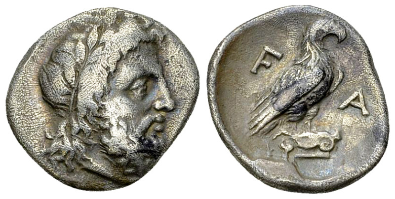 Elis AR Hemidrachm, c. 352-348 BC 

Elis, Olympia. AR Hemidrachm (15-16 mm, 2....