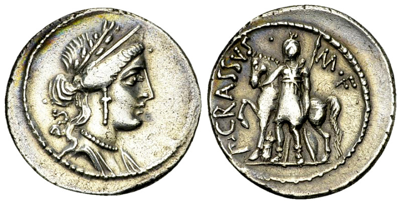 P. Licinius Crassus AR Denarius, 55 BC 

P. Licinius Crassus. AR Denarius (19-...