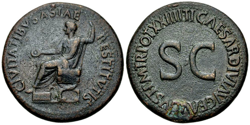 Tiberius AE Sestertius 

Tiberius (14-37 AD). AE Sestertius (36 mm, 24.49 g), ...