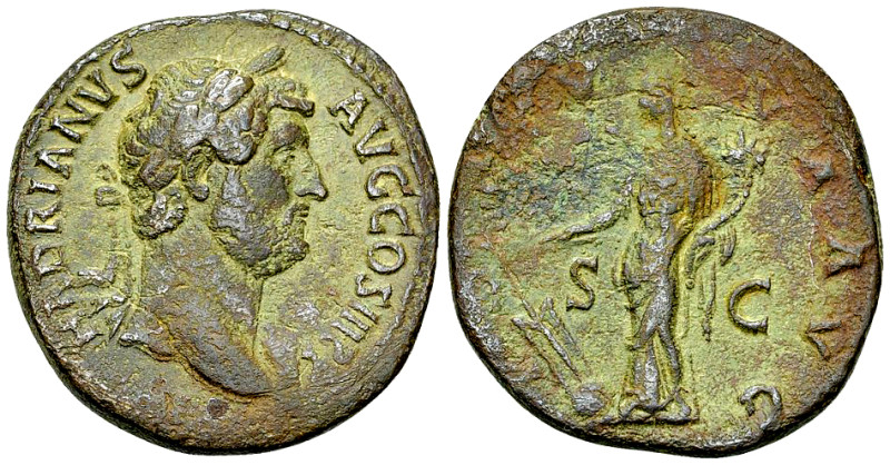 Hadrianus AE Sestertius, Fortuna reverse 

Hadrianus (117-138 AD). AE Sesterti...