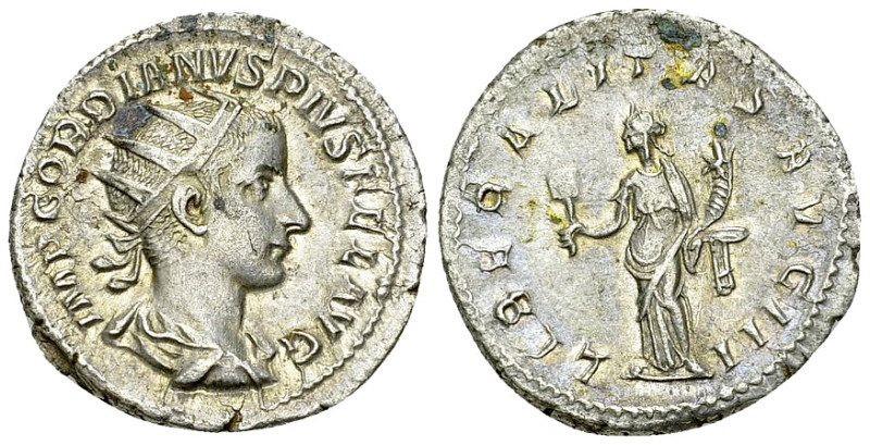 Gordianus III AR Antoninianus, Liberalitas reverse 

Gordianus III Pius (238-2...