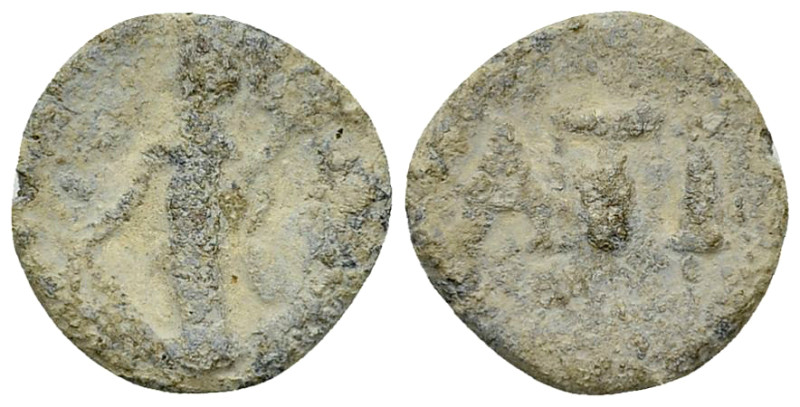 Roman PB Tessera, Fortuna/ATI 

Roman time. PB Tessera (15 mm, 2.62 g), 2nd-3r...