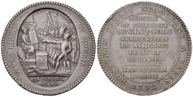France, Constitution, AE Medaille de 5 Sols 1792